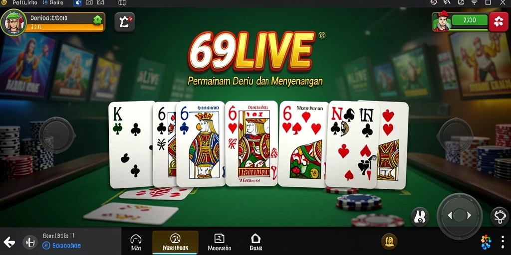 Screenshot gameplay domino 69LIVE yang menarik dan interaktif.