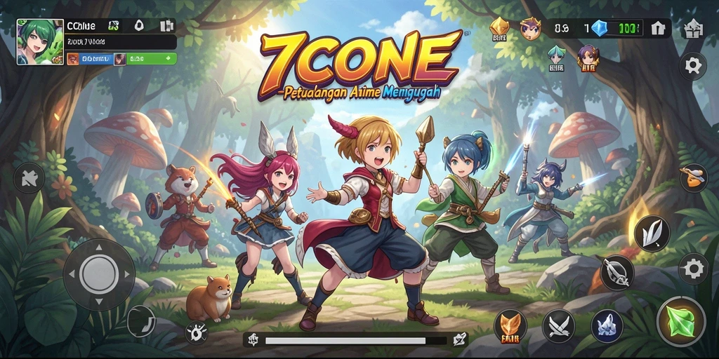 Tampilan menarik dari gameplay Anime di 7CONE.