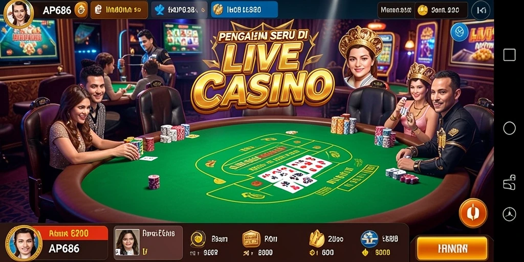 Gameplay Live Casino yang mendebarkan dengan dealer langsung.