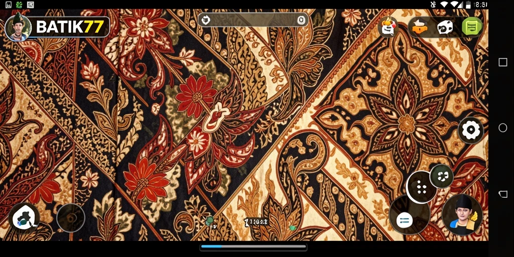 Tangkapan layar gameplay BATIK77 dengan desain batik yang indah.