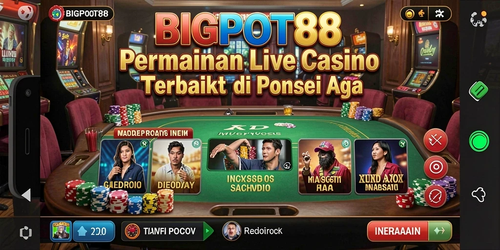 Tampilan gameplay <strong>BIGPOT88</strong> yang mendebarkan di dalam Live Casino.