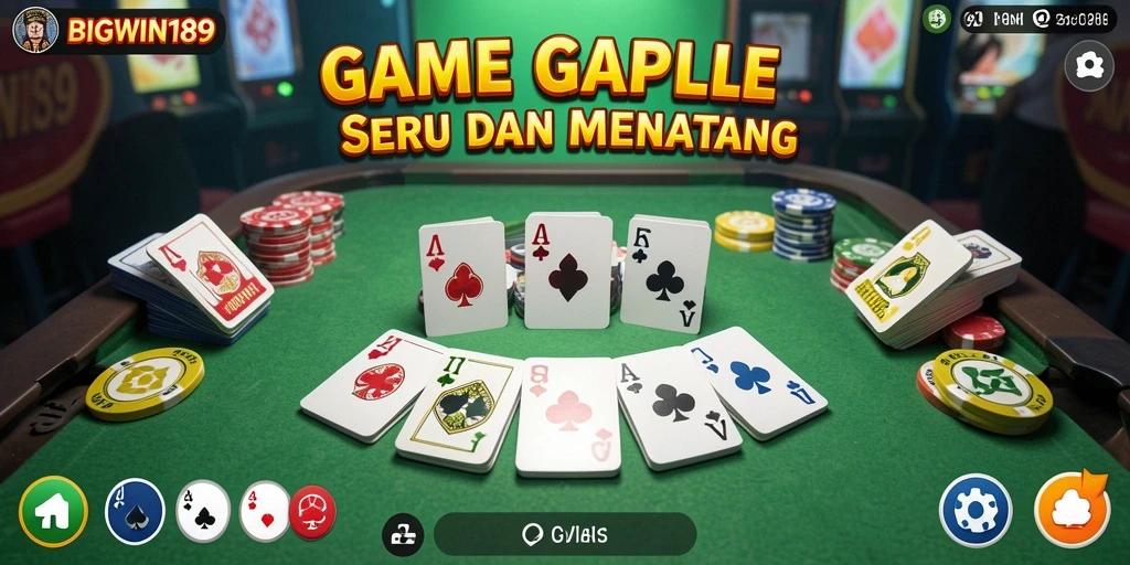 Tampilan gameplay seru dalam BIGWIN189 saat bermain Gaple.