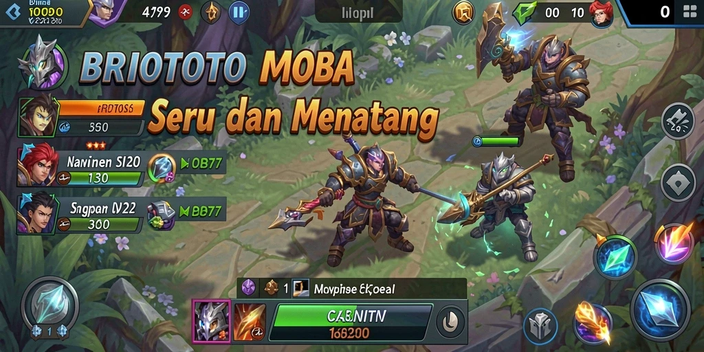 Tangkapan layar BRIOTOTO menampilkan aksi pertempuran seru dalam mode MOBA.