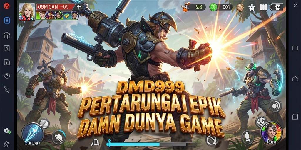 Screenshot gameplay DMD999 yang menunjukkan pertarungan menegangkan.