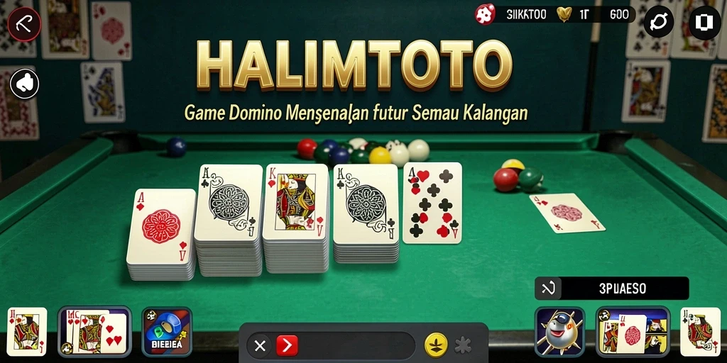 Screenshot gameplay HALIMTOTO yang menampilkan aksi seru dalam permainan Domino.