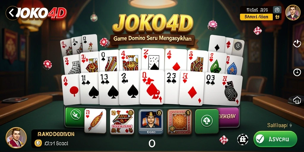 Tampilan layar utama permainan Domino JOKO4D yang menarik.