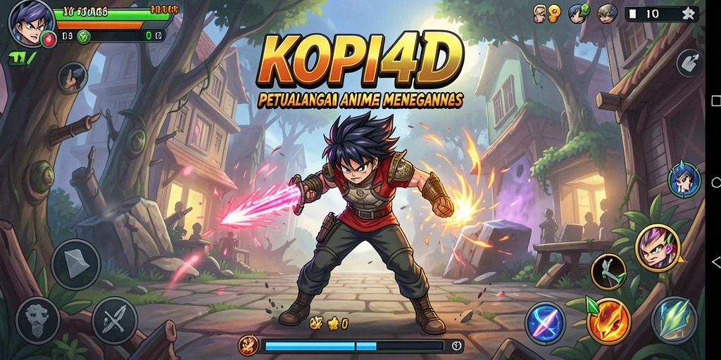 Screenshot gameplay KOPI4D menampilkan aksi seru dalam dunia Anime.