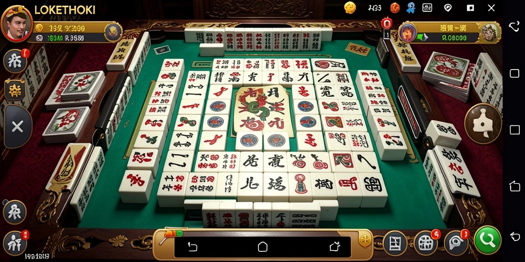 Screenshot LOKETHOKI menunjukkan gameplay Mahjong yang menarik.