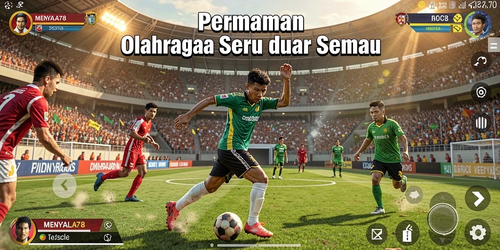 Tampilan gameplay seru di MENYALA78 saat bertanding olahraga.