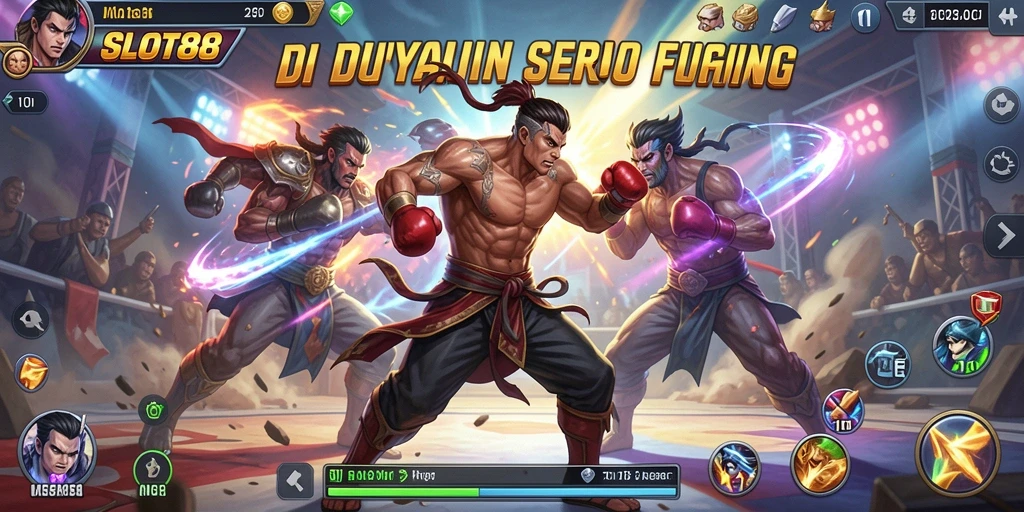 Screenshot utama SLOT88 menampilkan aksi pertarungan yang mendebarkan.