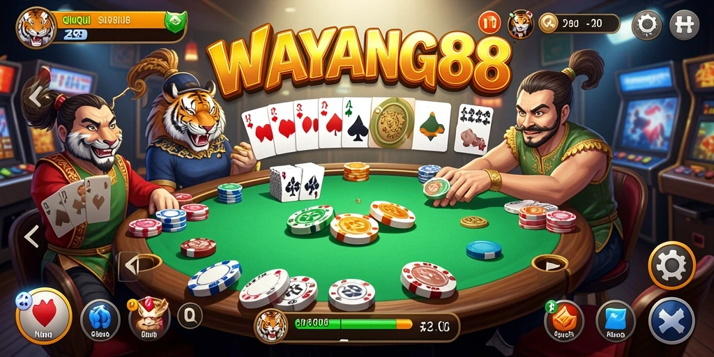 Tampilan gameplay WAYANG88 yang menegangkan dalam permainan QiuQiu.